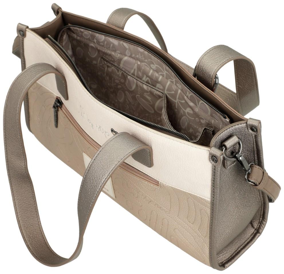 Anekke Handtasche metallic Muse Olympia stilisiert Print farbenfroh