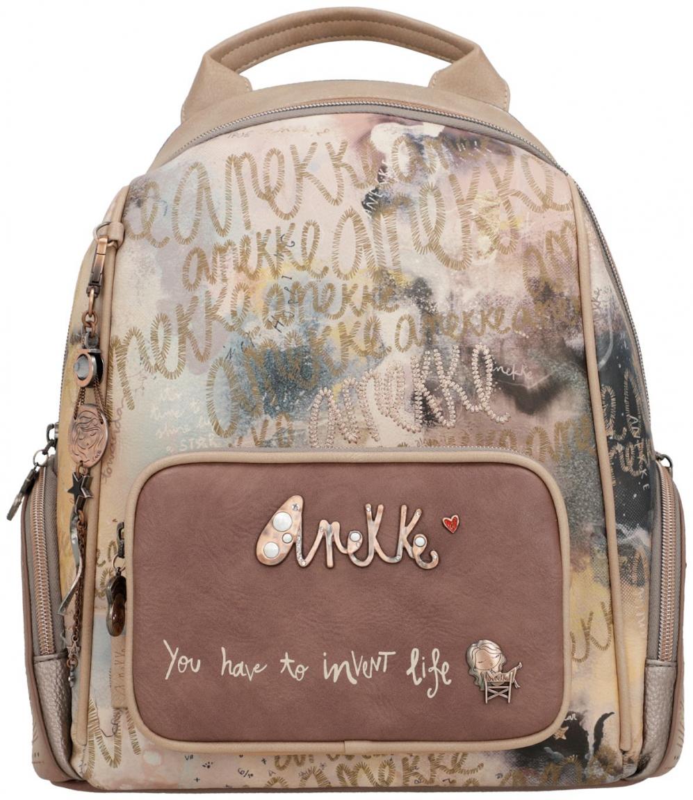 Anekke Hollywood Stars Alltagsrucksack beige bunt Logoprint