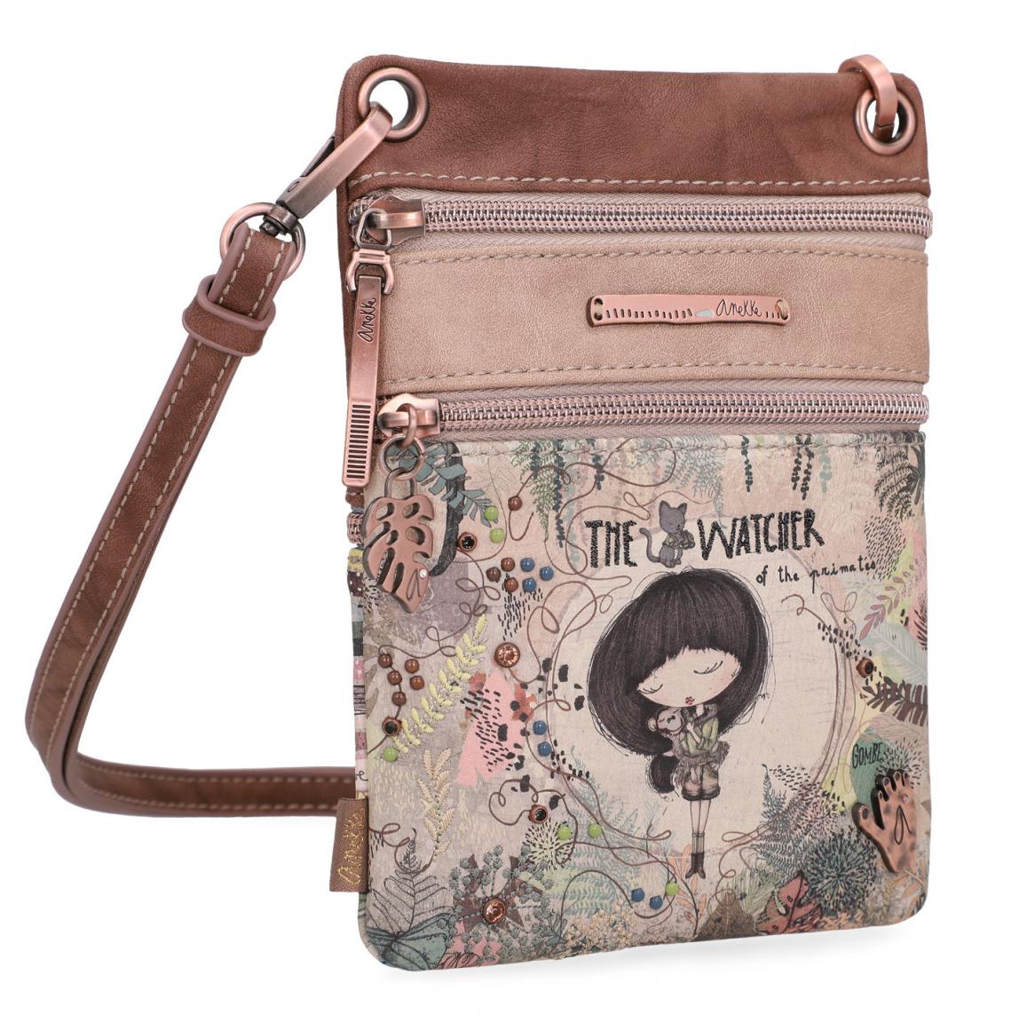 Anekke Jungle Watcher bestickte Schultertasche Bum Bag braun