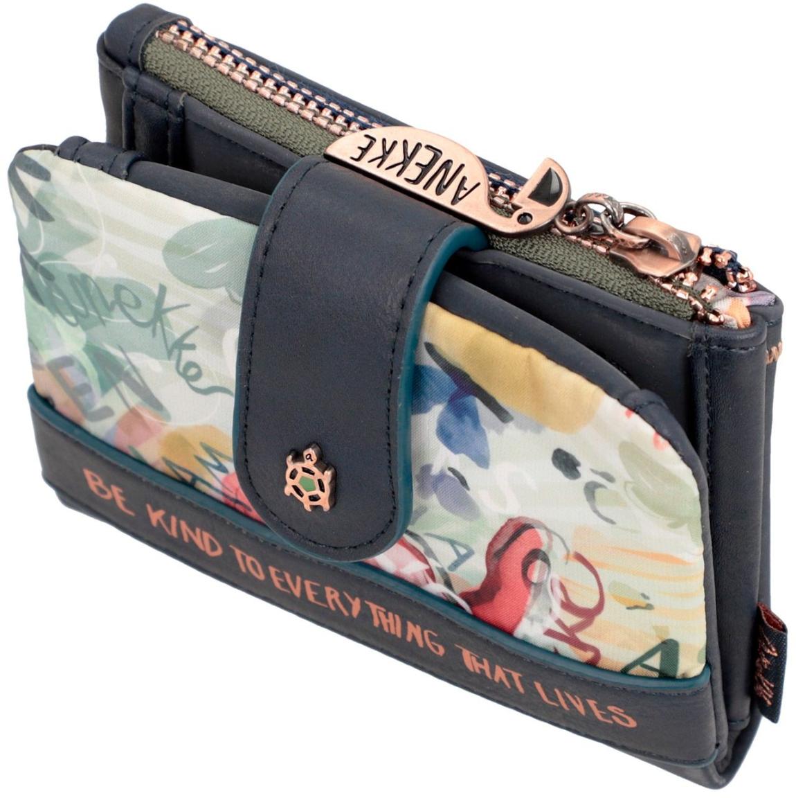 Anekke Klappbörse Nylon bunter Print Amazonia Nature Pachamama