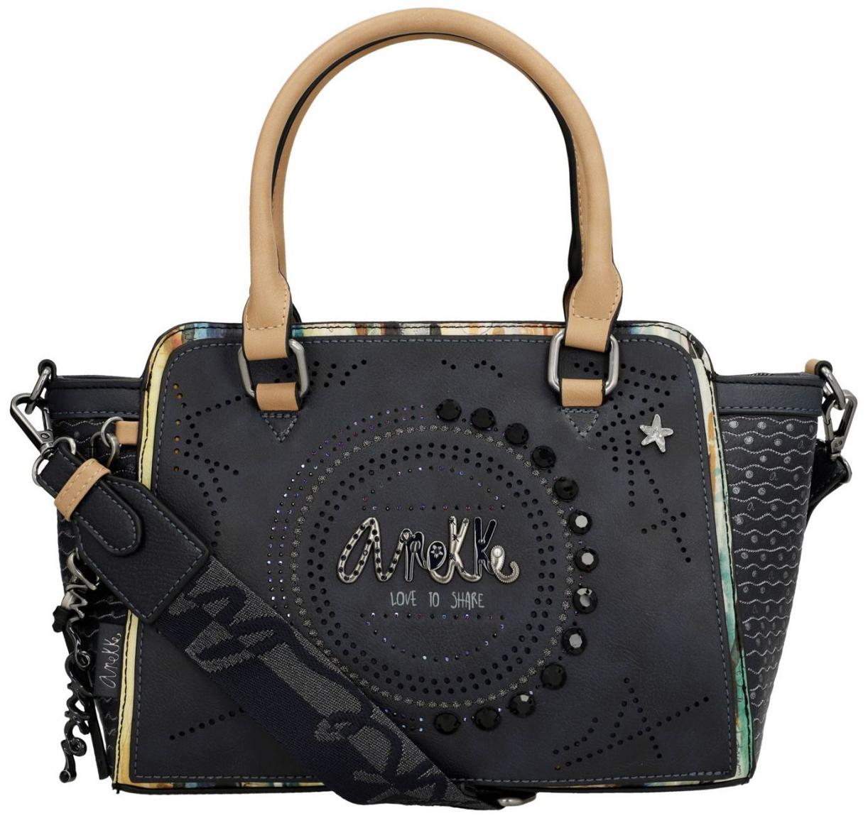 Anekke Kurzgrifftasche Hollywood Studio Navy dunkelblau Glitzer