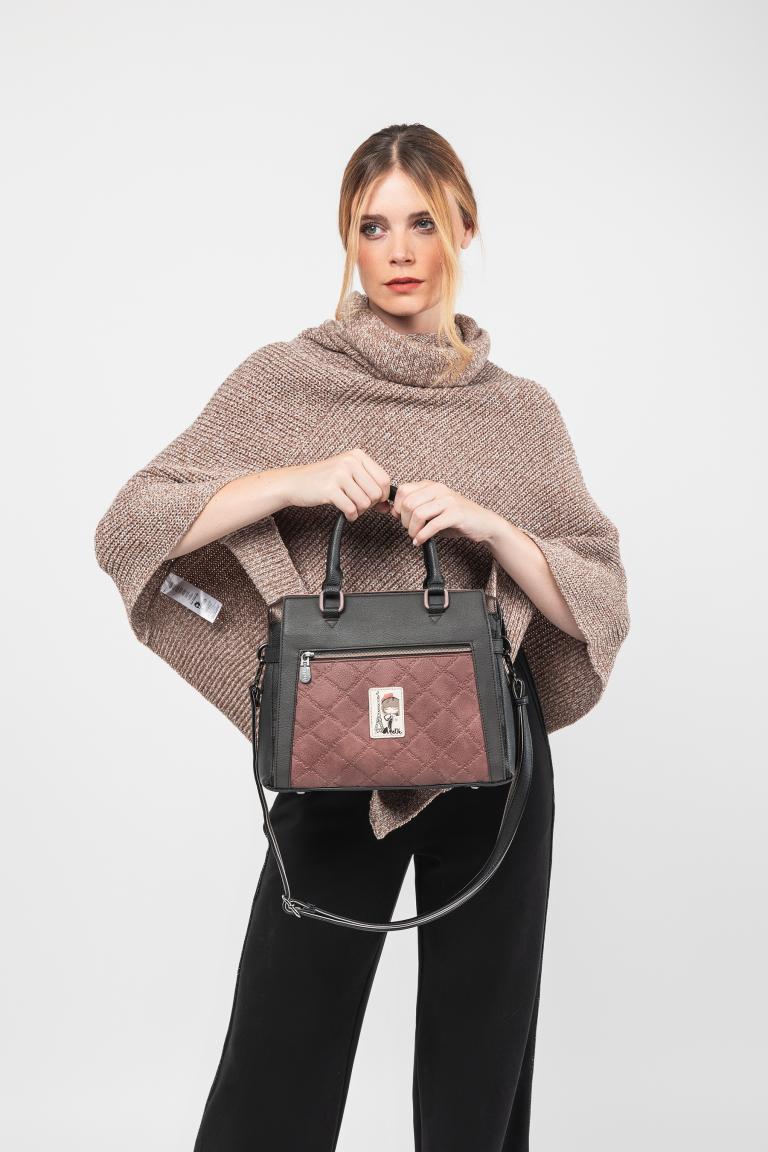 Anekke Kurzgrifftasche Mademoiselle Parisian Altrosa abgesteppt