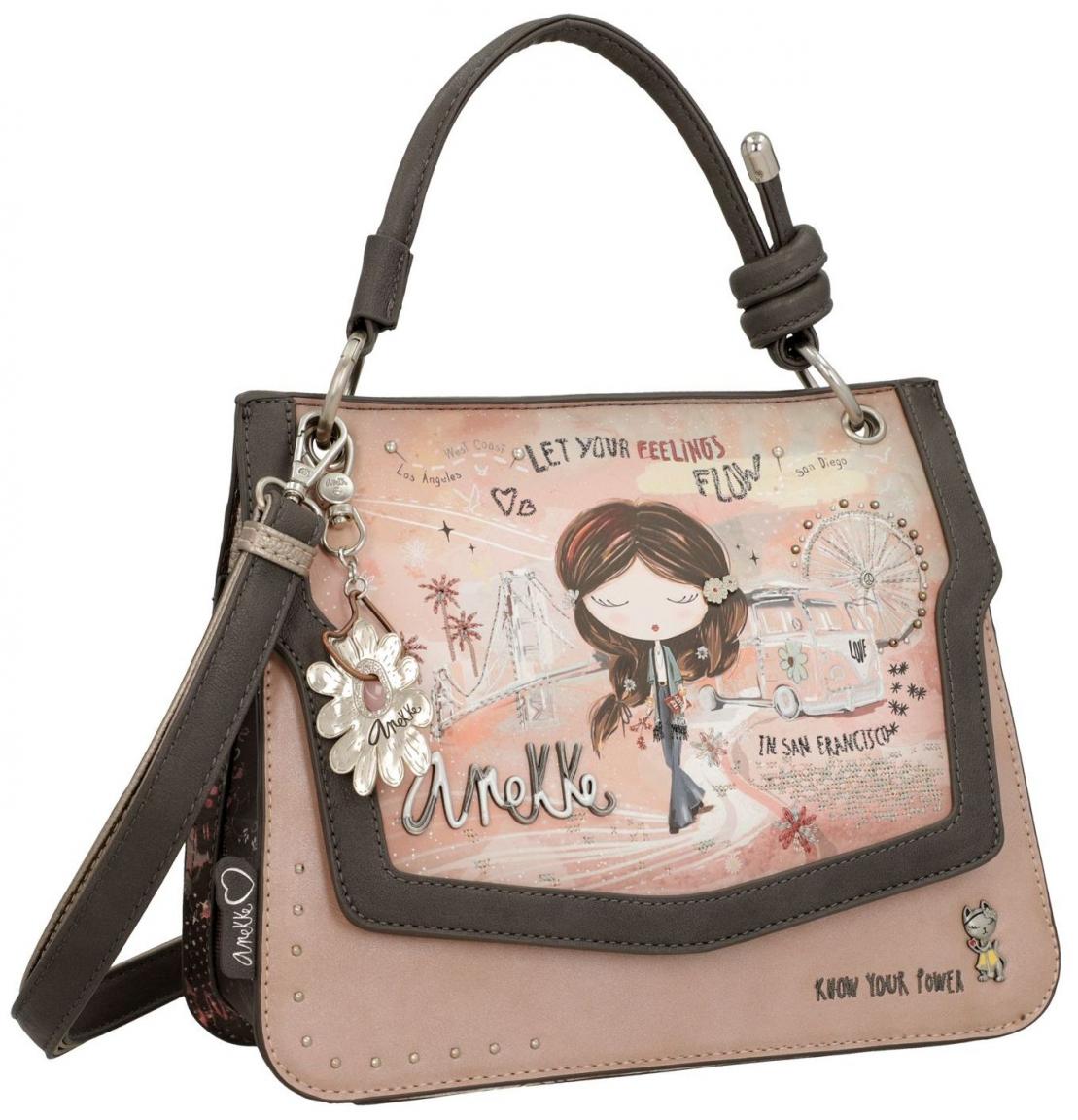 Anekke Kurzgrifftasche Peace and Love Pink Crossover