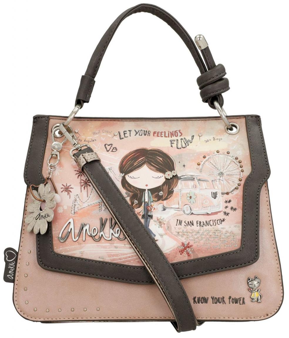 Anekke Kurzgrifftasche Peace and Love Pink Crossover