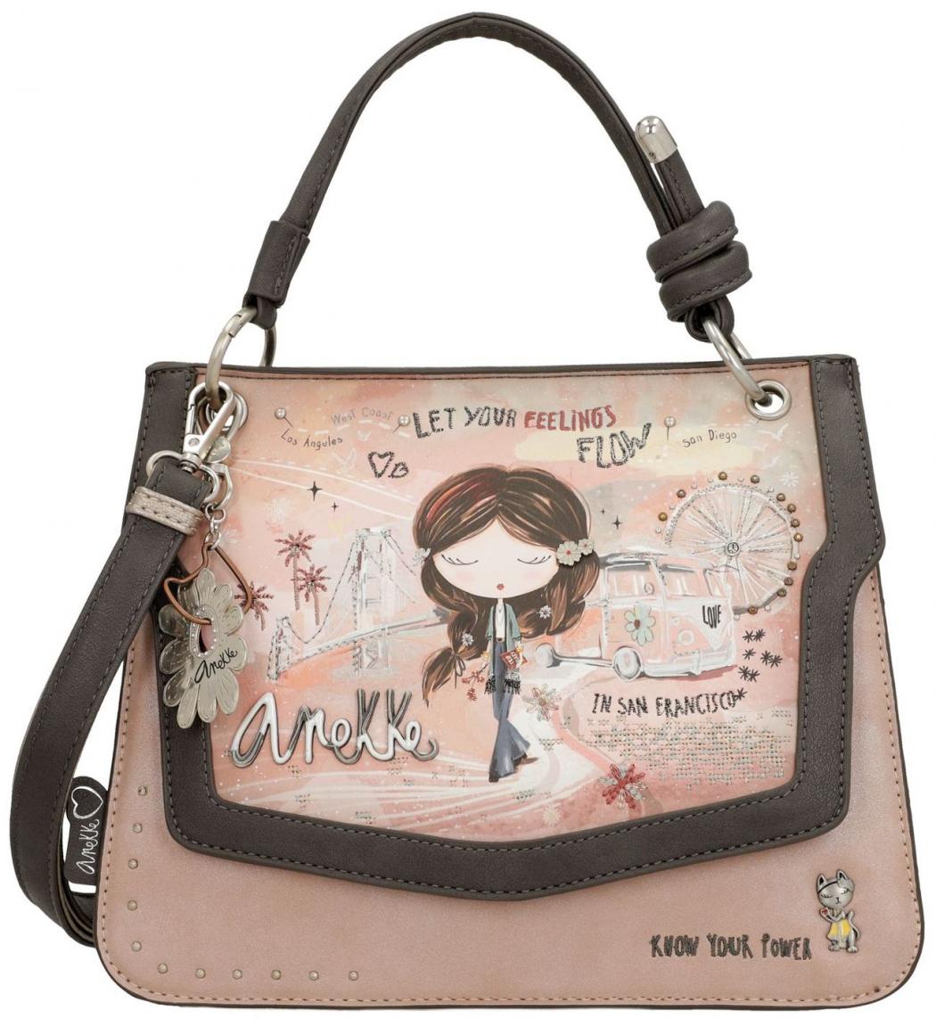 Anekke Kurzgrifftasche Peace and Love Pink Crossover