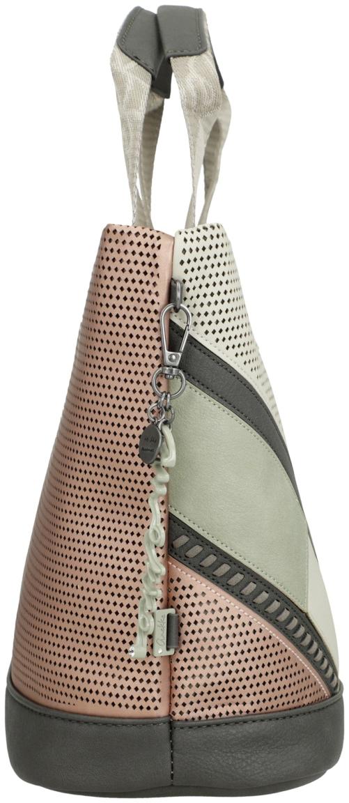 Anekke Kurzgrifftasche Sophia Symmetra Stanzmuster Patchwork hellbeige