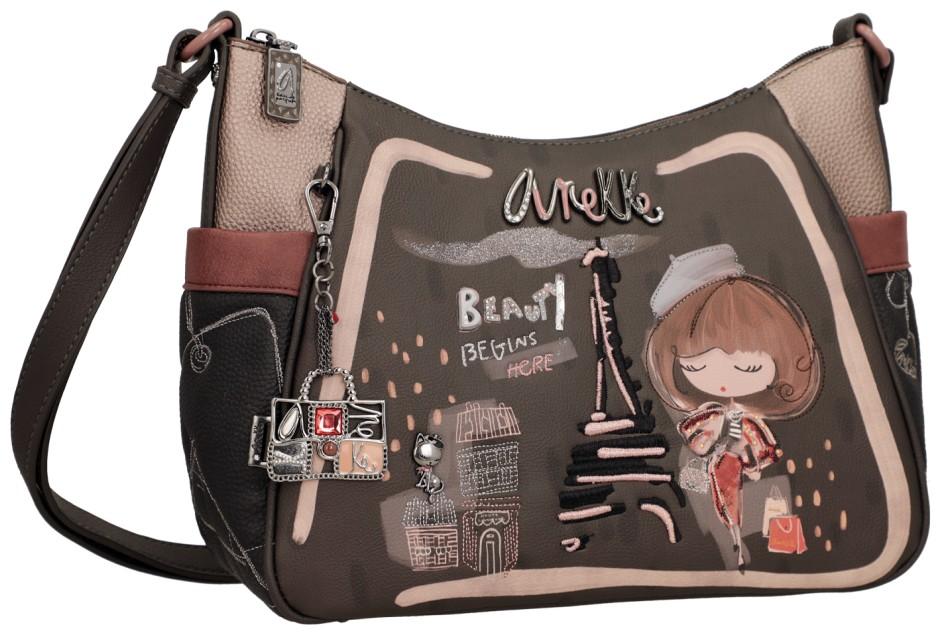 Anekke Mademoiselle Beuteltasche Paris Eiffelturm bestickt dunkelbunt