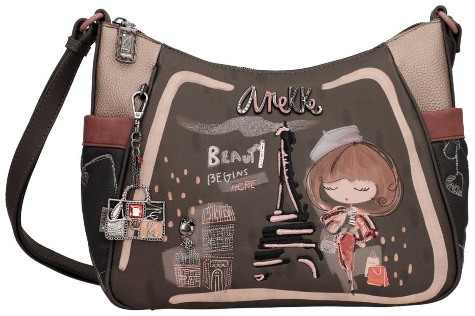 Anekke Mademoiselle Beuteltasche Paris Eiffelturm bestickt dunkelbunt
