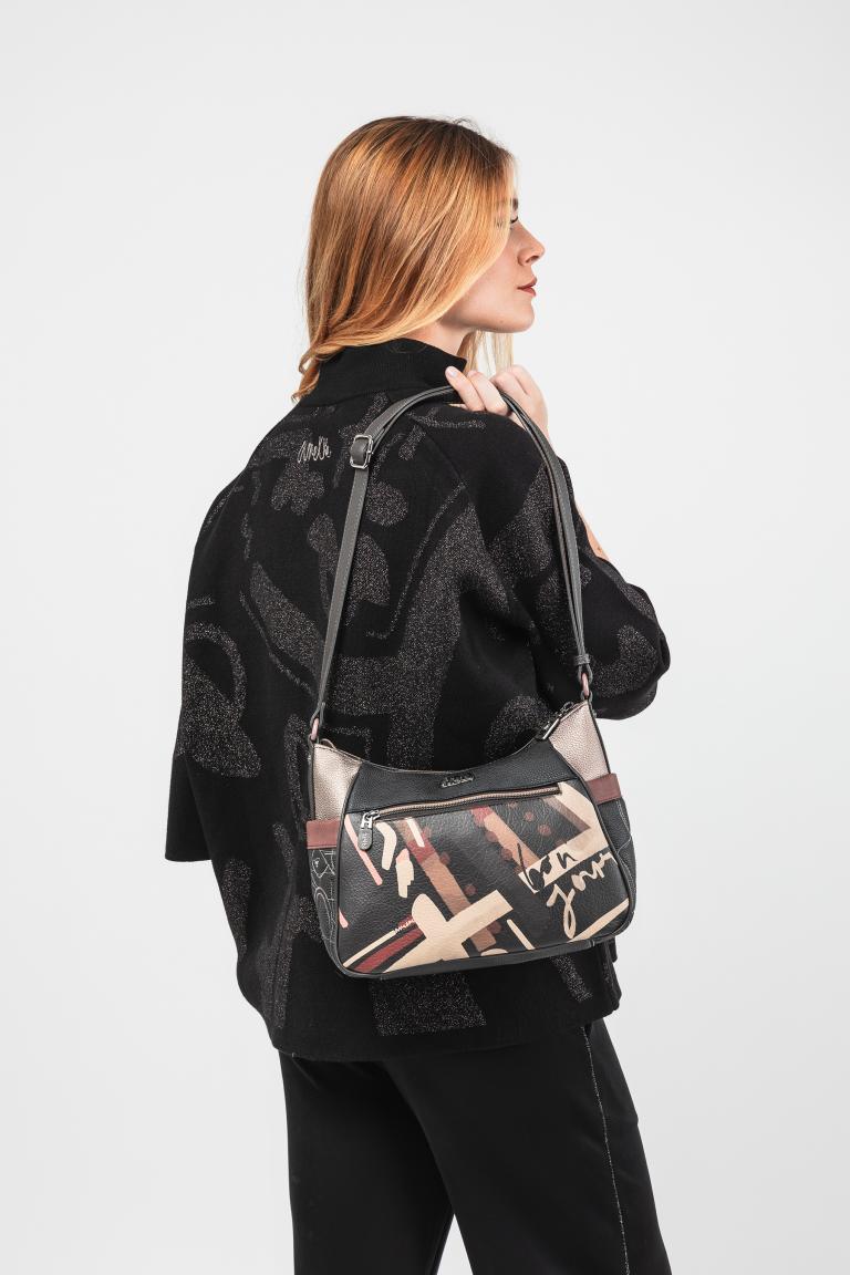 Anekke Mademoiselle Beuteltasche Paris Eiffelturm bestickt dunkelbunt