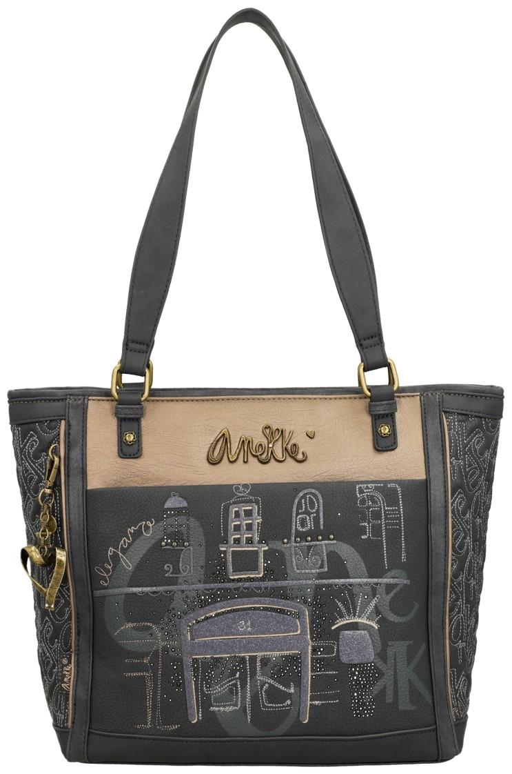 Anekke Mademoiselle Boutique Tote Bag dunkelblau Glitzer bestickt