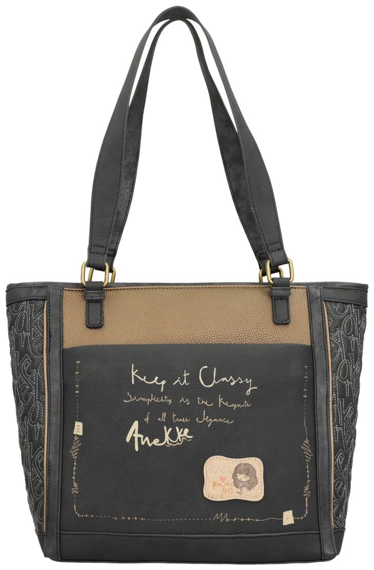 Anekke Mademoiselle Boutique Tote Bag dunkelblau Glitzer bestickt