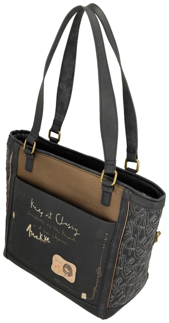 Anekke Mademoiselle Boutique Tote Bag dunkelblau Glitzer bestickt