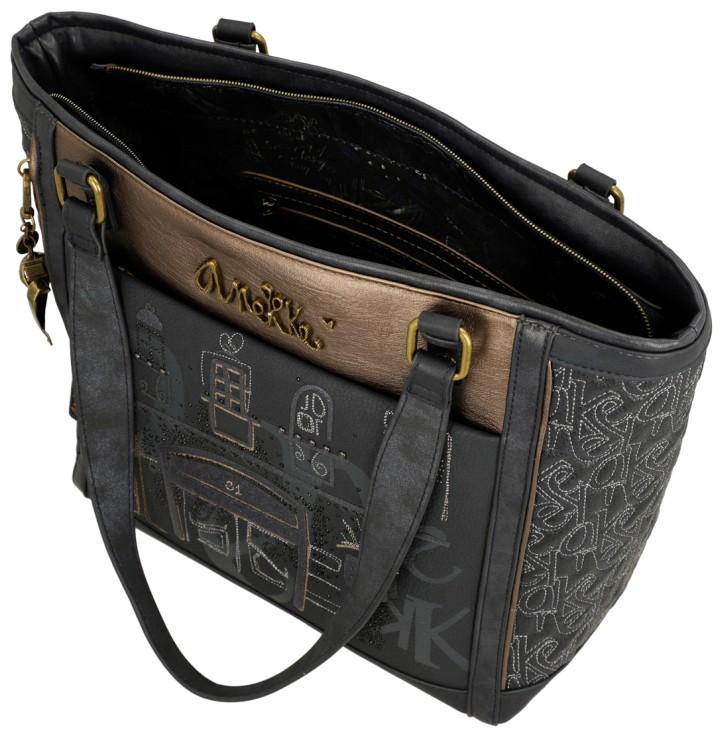 Anekke Mademoiselle Boutique Tote Bag dunkelblau Glitzer bestickt