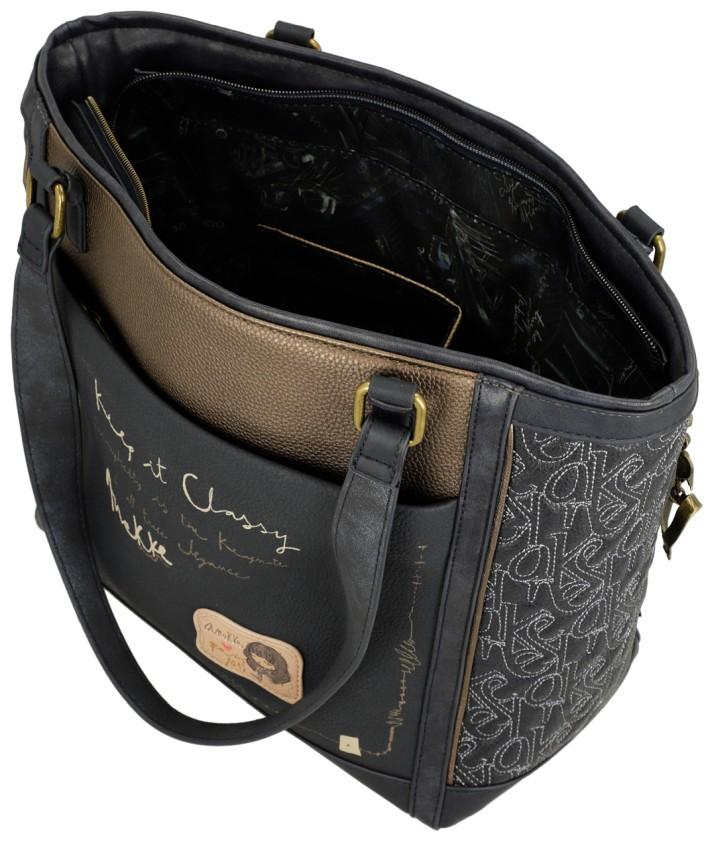 Anekke Mademoiselle Boutique Tote Bag dunkelblau Glitzer bestickt