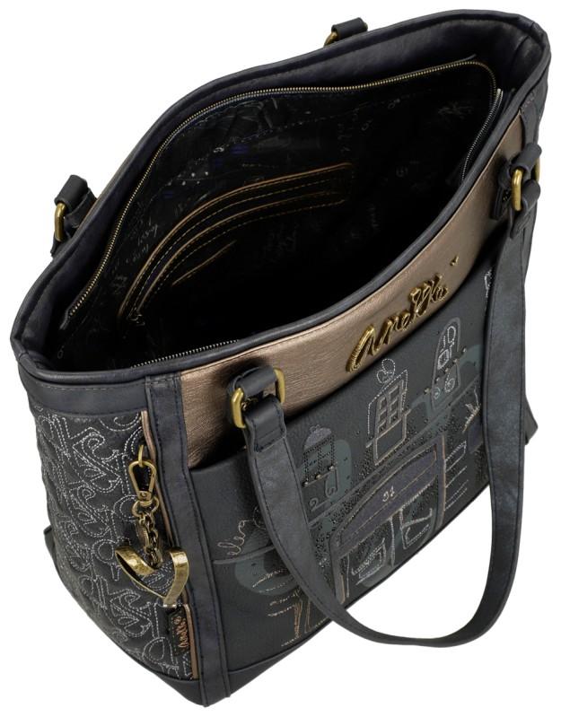 Anekke Mademoiselle Boutique Tote Bag dunkelblau Glitzer bestickt