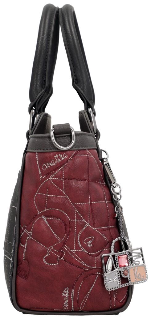Anekke Mademoiselle Kurzgrifftasche Paris schwarz bordeaux Glitzer