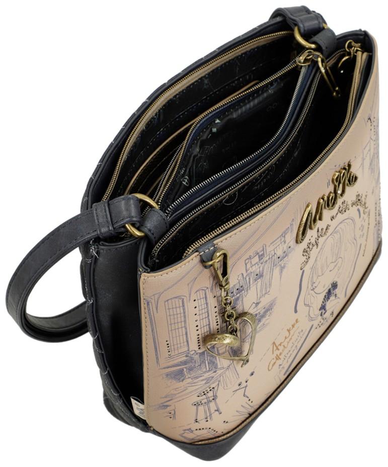 Anekke Mademoiselle Studio Schultertasche Skizzen Taupe