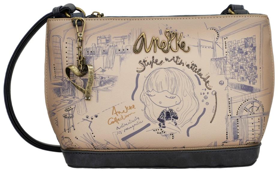 Anekke Mademoiselle Studio Schultertasche Skizzen Taupe