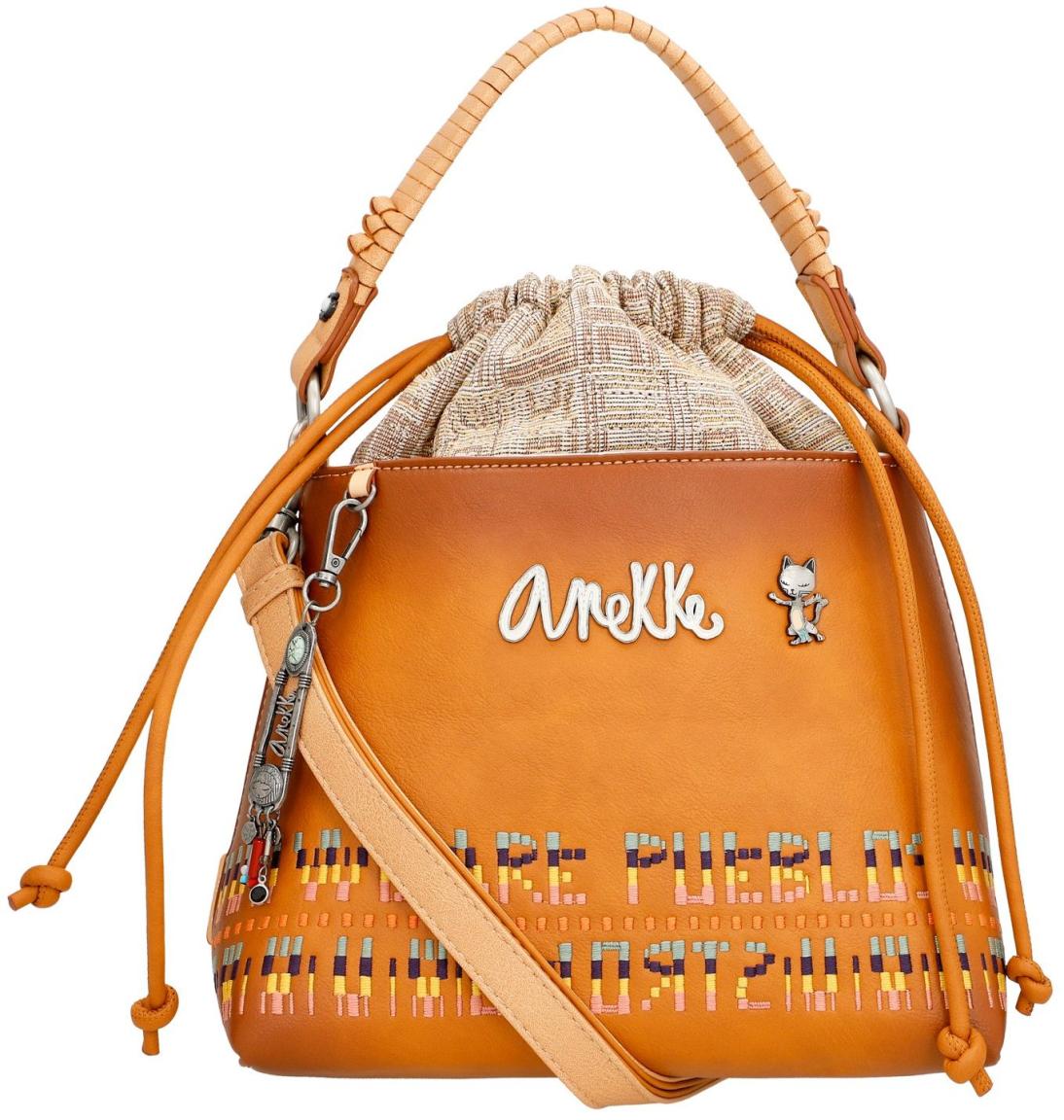 Anekke Menire Bucket Bag Magic Souls braun Stickerei Glitzer Zugband