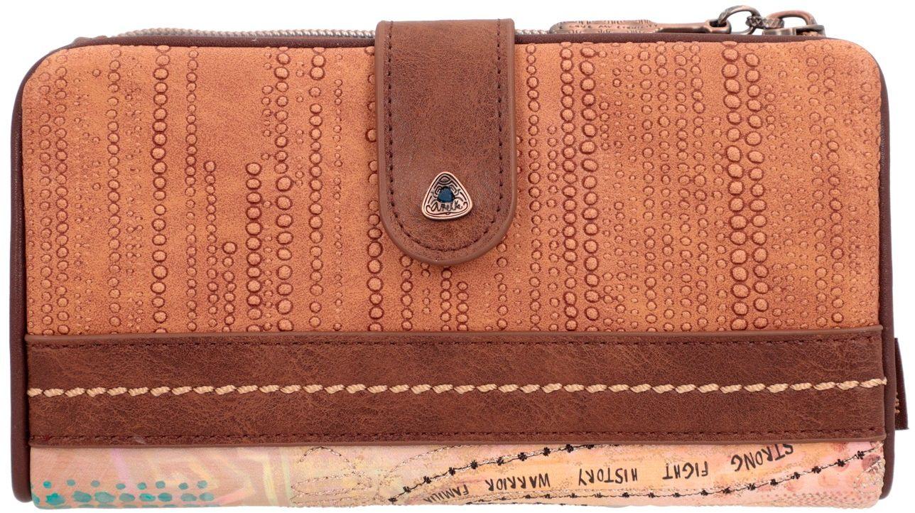 Anekke Menire Damen Brieftasche mit Riegel Bunt Beige 