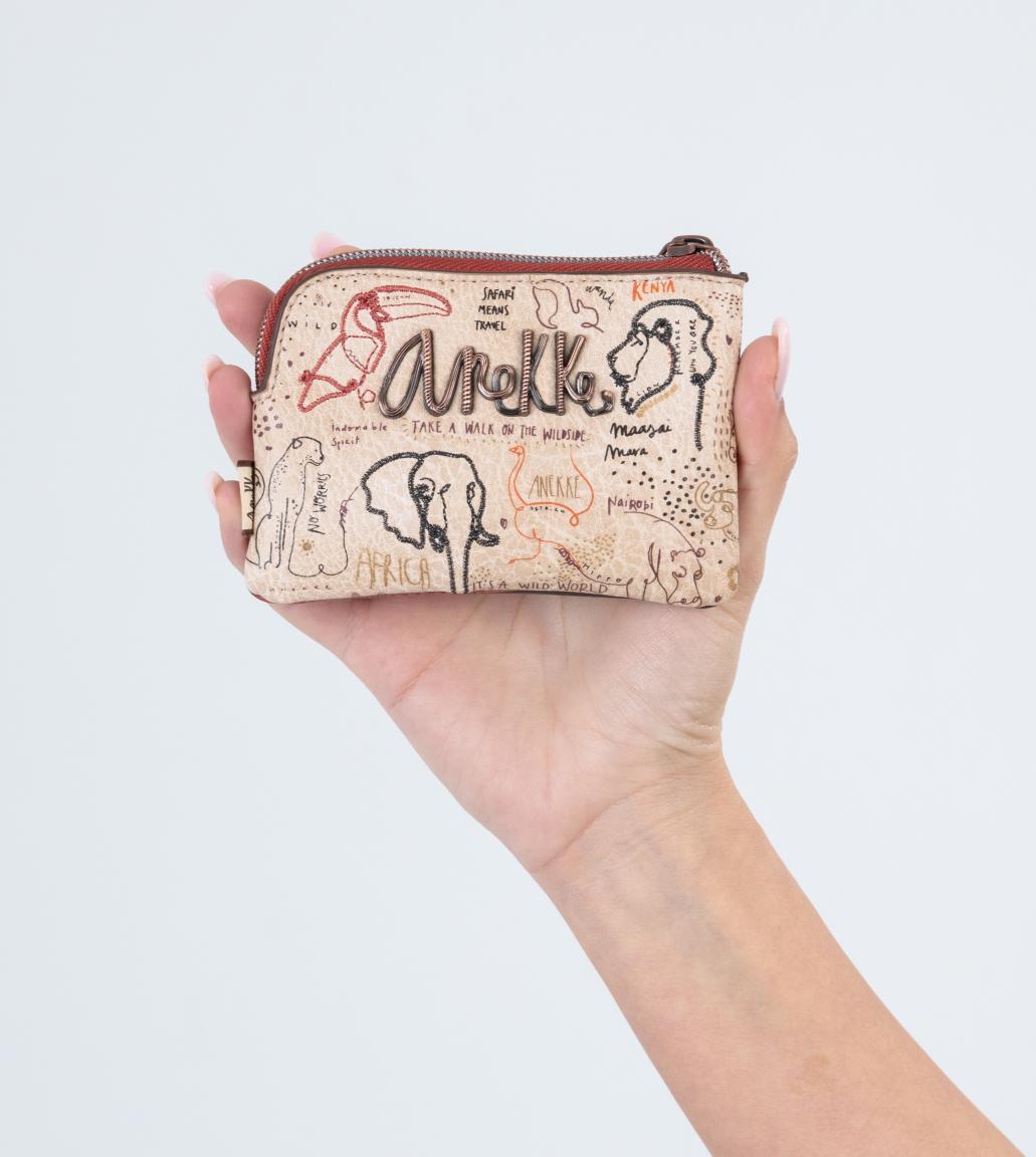 Anekke Münzbörse Kenya Safari Fusion bestickt Tiere beige