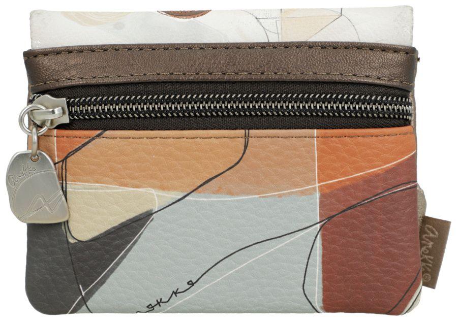 Anekke Münzbörse Kisslock Bügel Sophia Metallic Beige mit Print