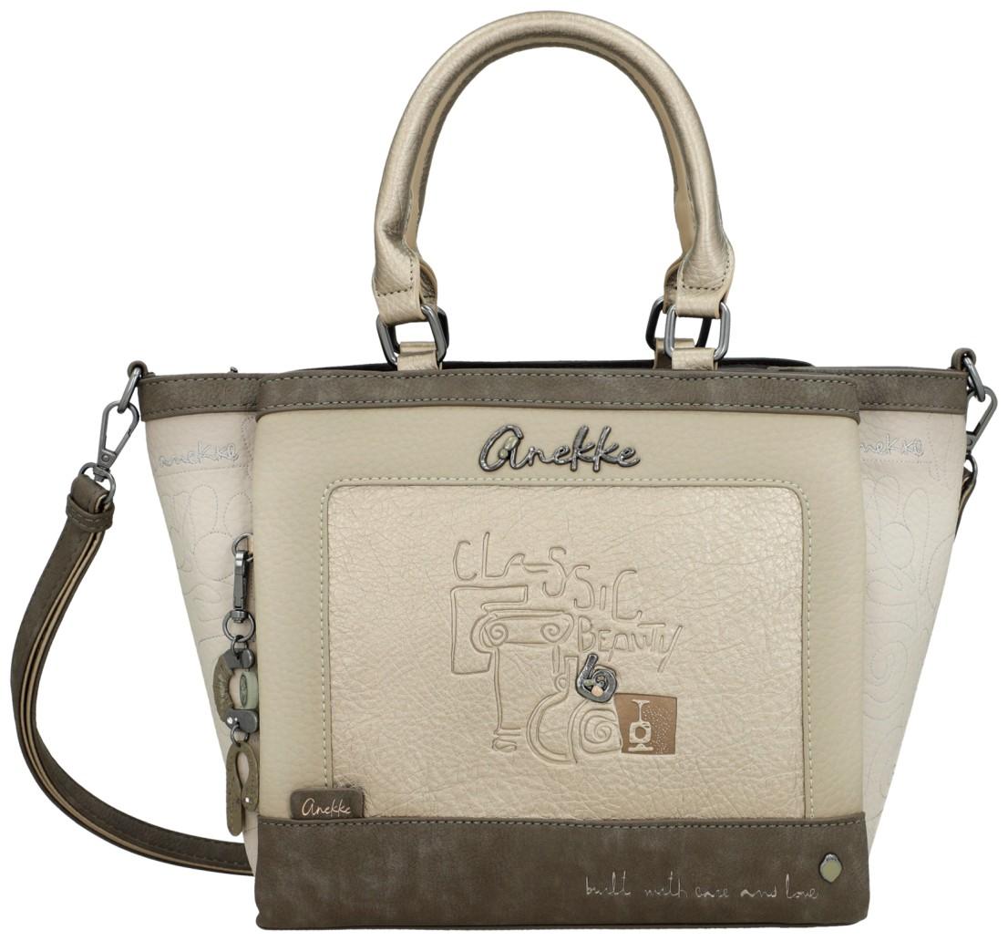 Anekke Muse Amphora Henkeltasche beige taupe Prägung