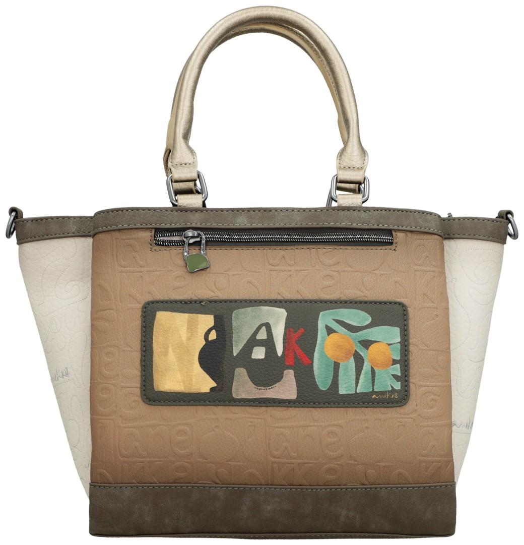Anekke Muse Amphora Henkeltasche beige taupe Prägung