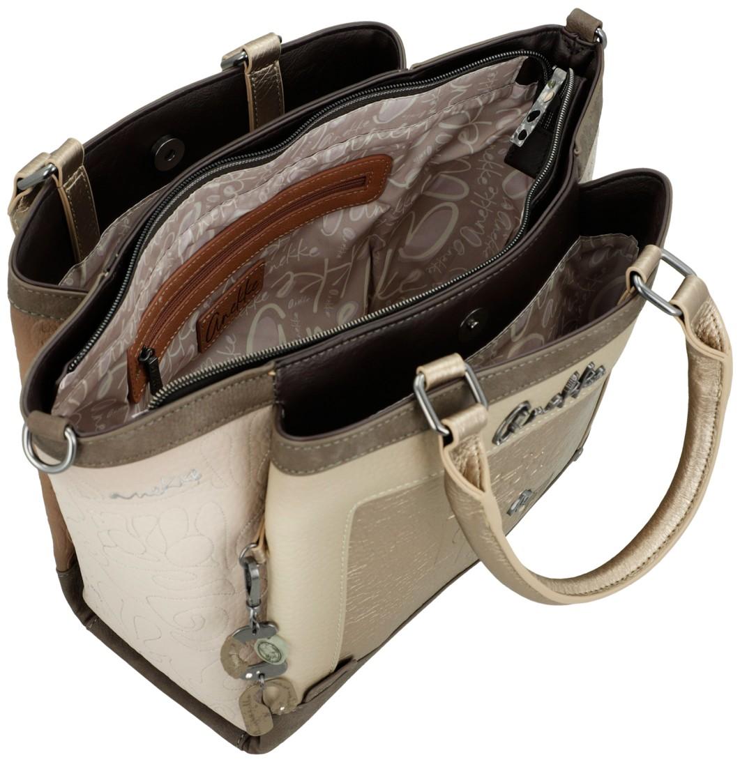 Anekke Muse Amphora Henkeltasche beige taupe Prägung