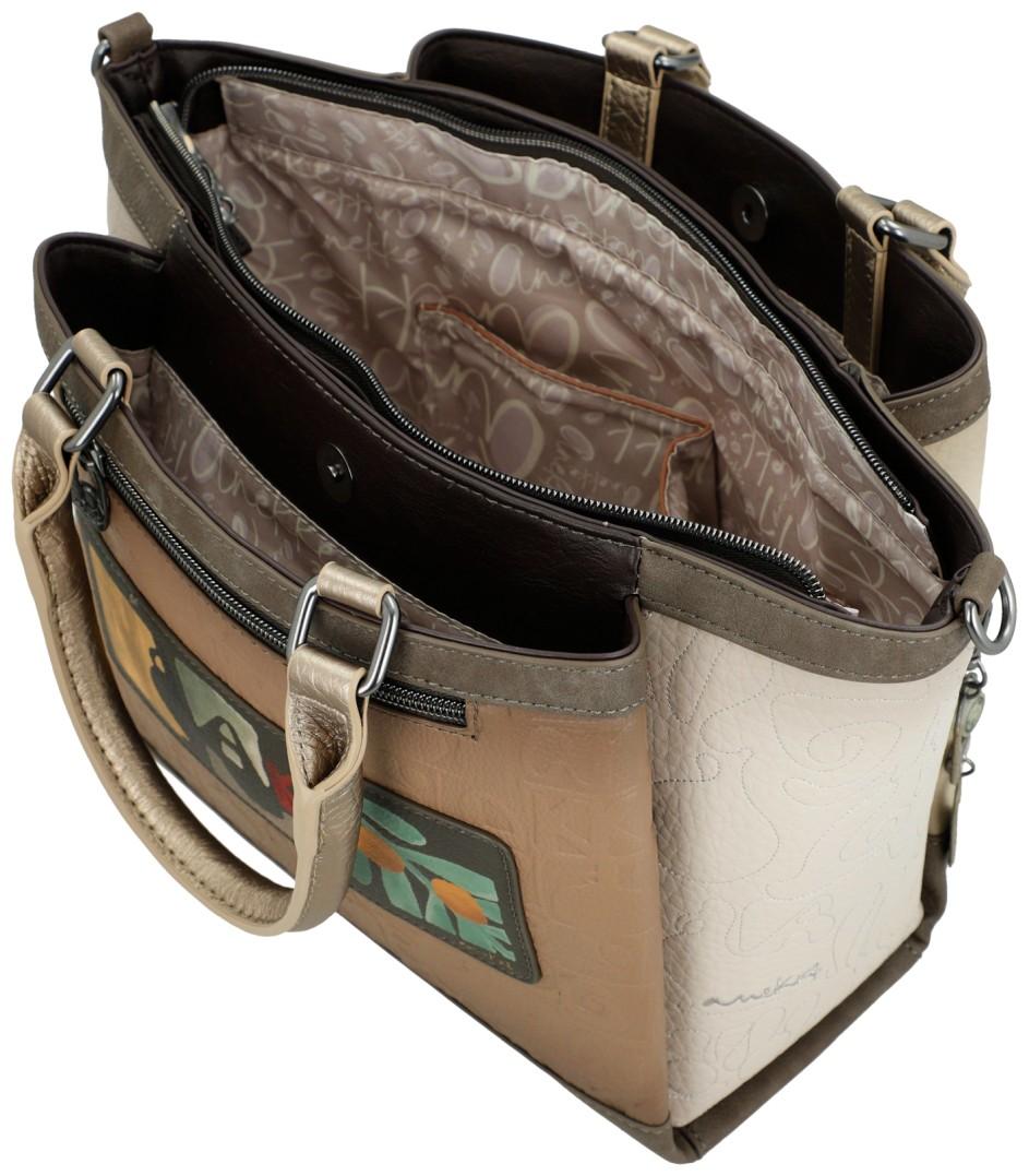 Anekke Muse Amphora Henkeltasche beige taupe Prägung