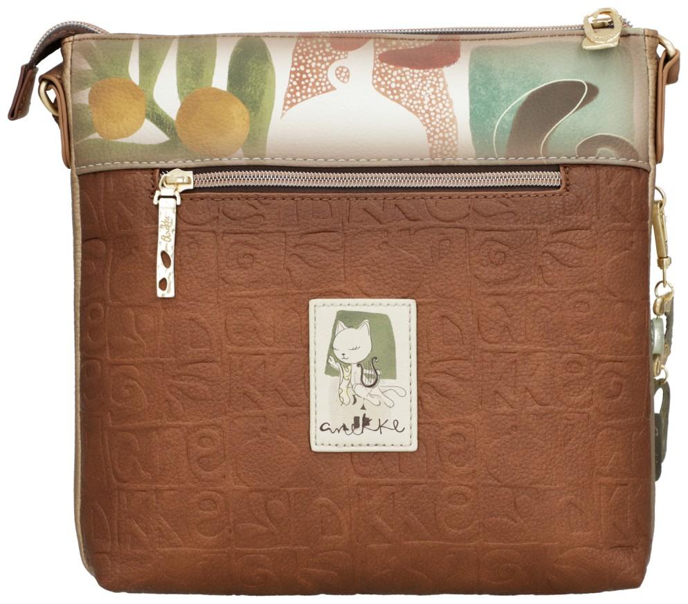 Anekke Muse Beuteltasche Print braun beige bestickt