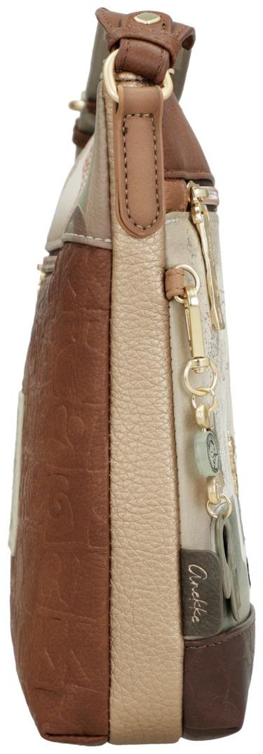 Anekke Muse Beuteltasche Print braun beige bestickt