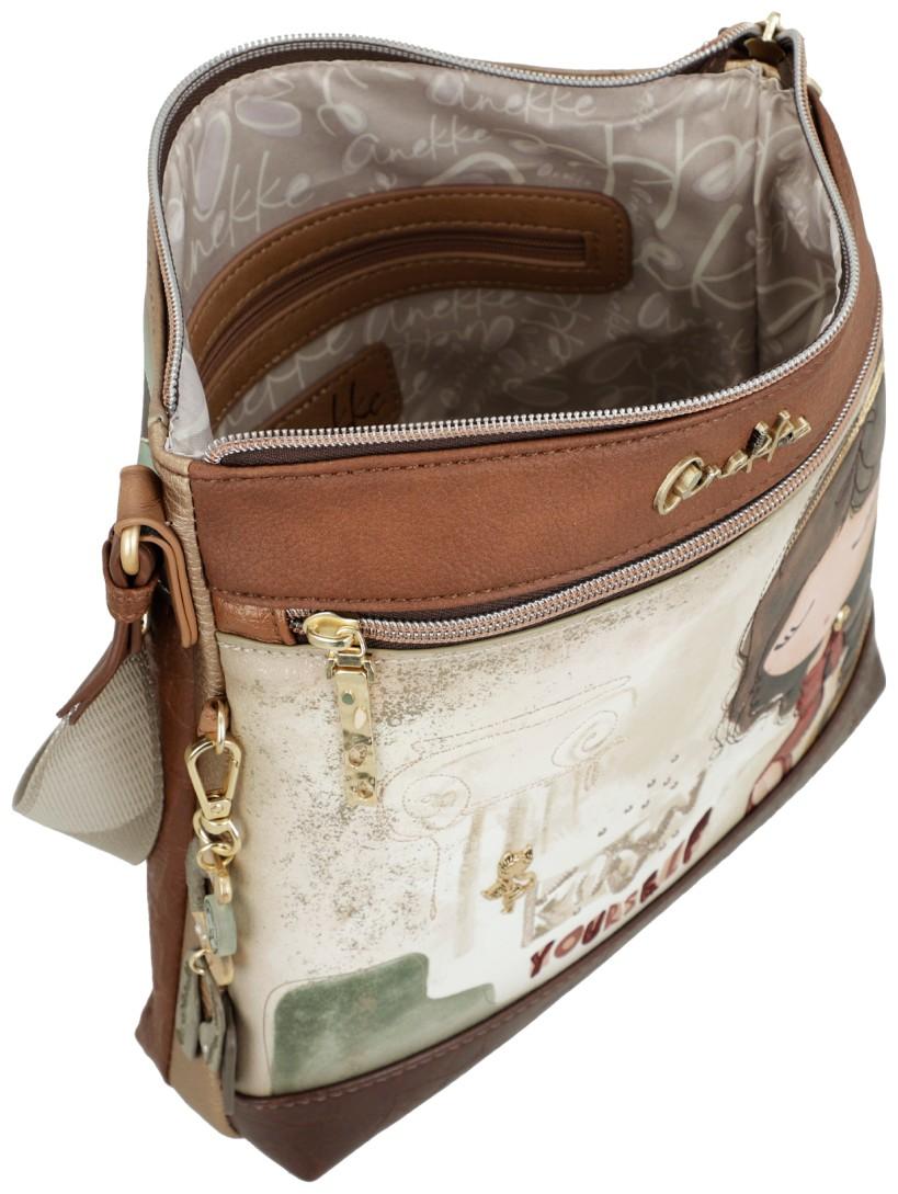 Anekke Muse Beuteltasche Print braun beige bestickt