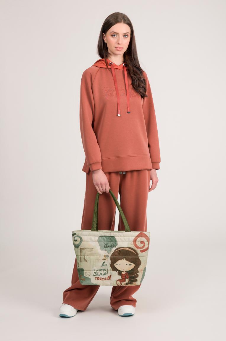 Anekke Muse abgesteppte Henkeltasche mit Print Perlon