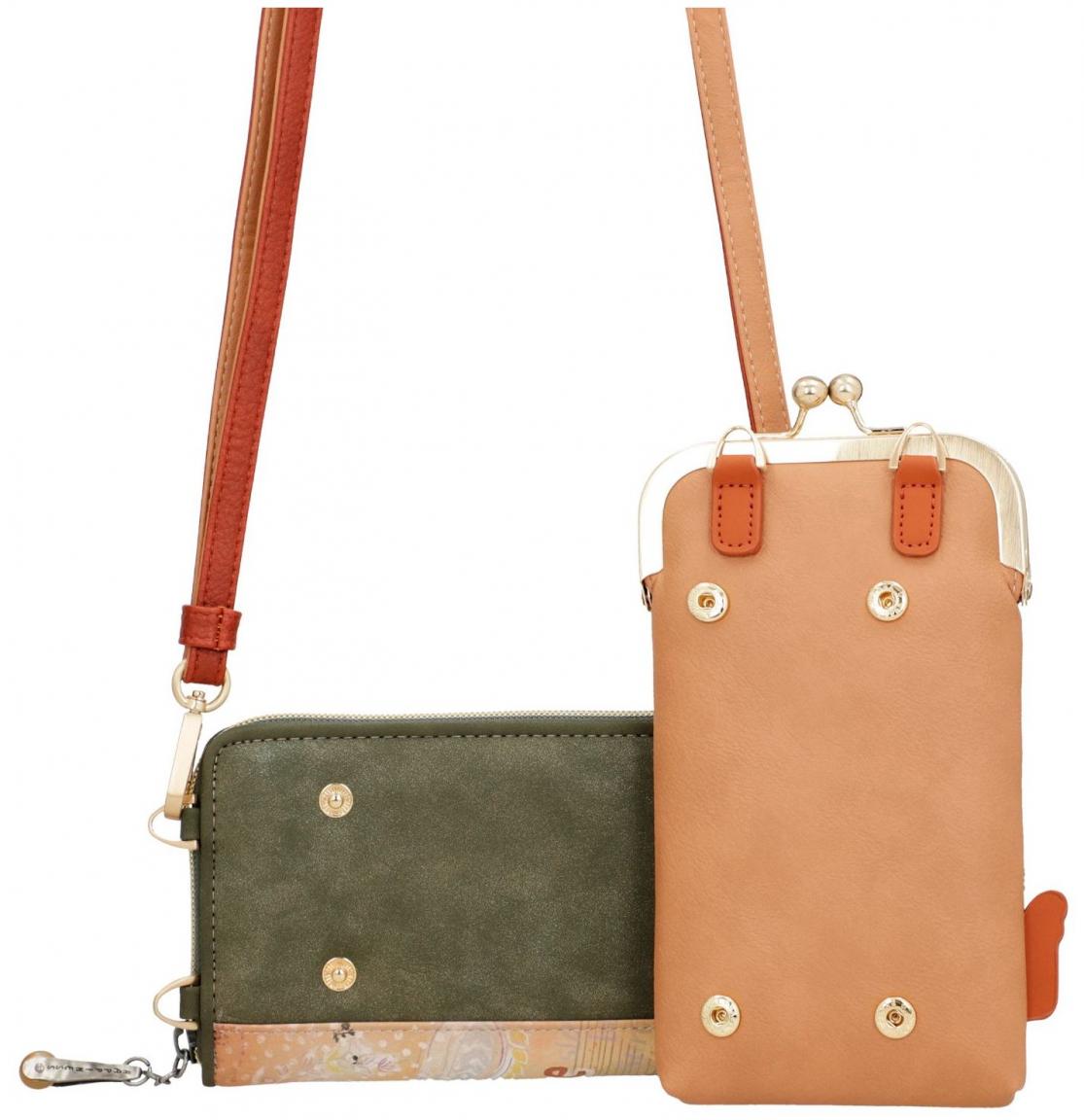 Anekke Peace and Love Camel 3in1 Crossbody Tasche abnehmbare Börse