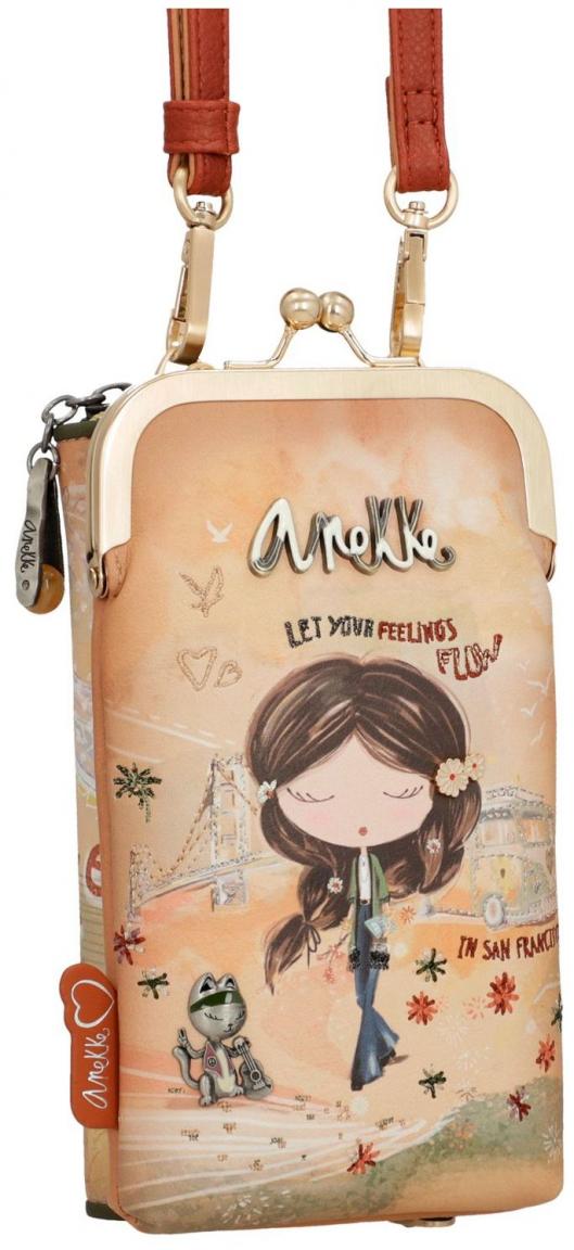 Anekke Peace and Love Camel 3in1 Crossbody Tasche abnehmbare Börse