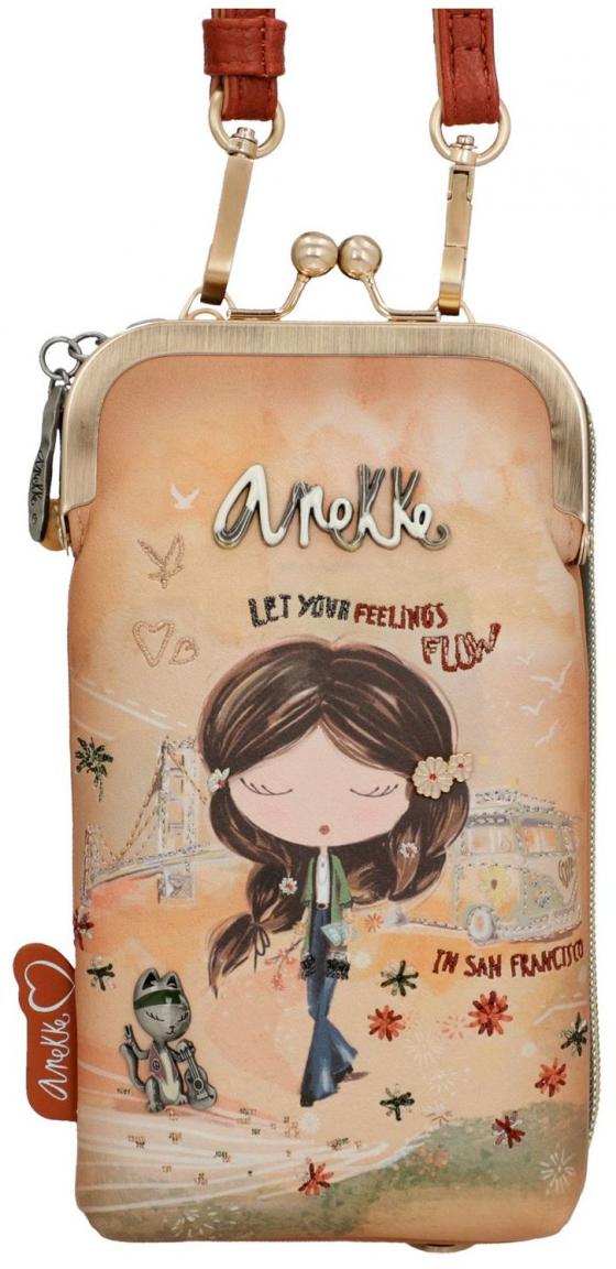 Anekke Peace and Love Camel 3in1 Crossbody Tasche abnehmbare Börse