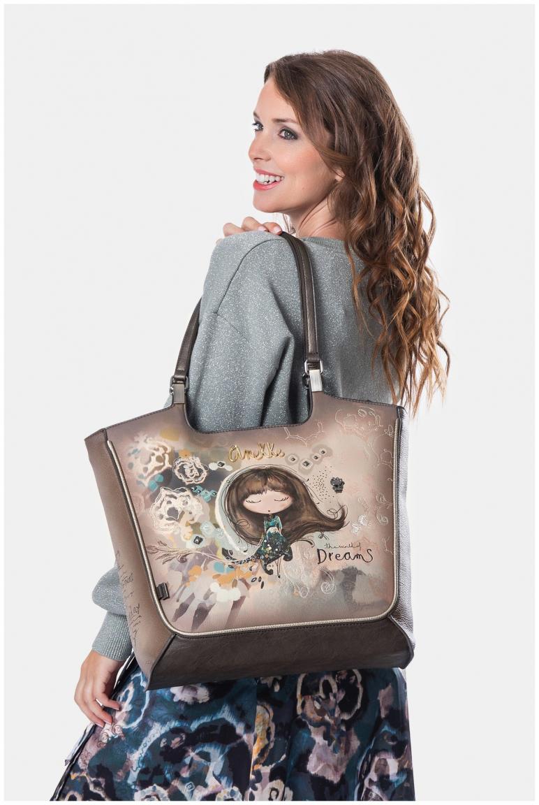 Anekke Real Damenshopper mit Print Brauntöne Harmonie