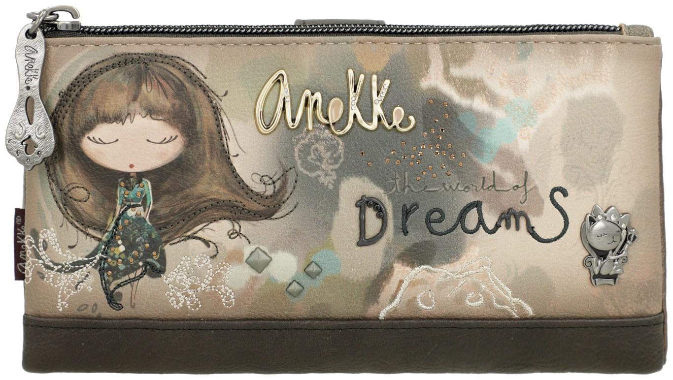 Anekke Real Geldtasche Glitzer beige taupe flexibel