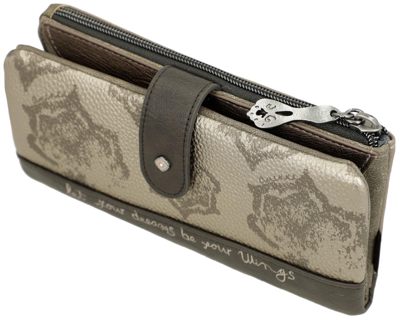Anekke Real Geldtasche Glitzer beige taupe flexibel