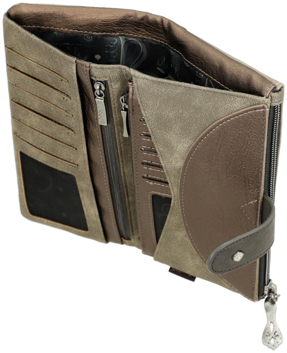 Anekke Real Geldtasche Glitzer beige taupe flexibel