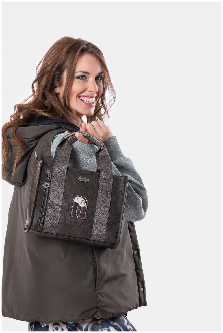 Anekke Real Manifesto Henkeltasche dunkelbunt Ziernieten