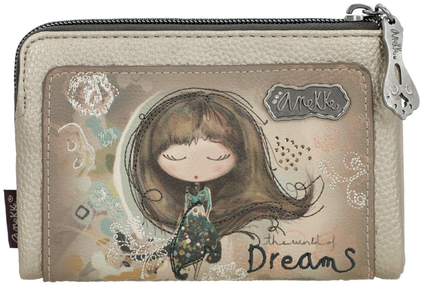 Anekke Real Wallet flexibel Glitzer beige taupe