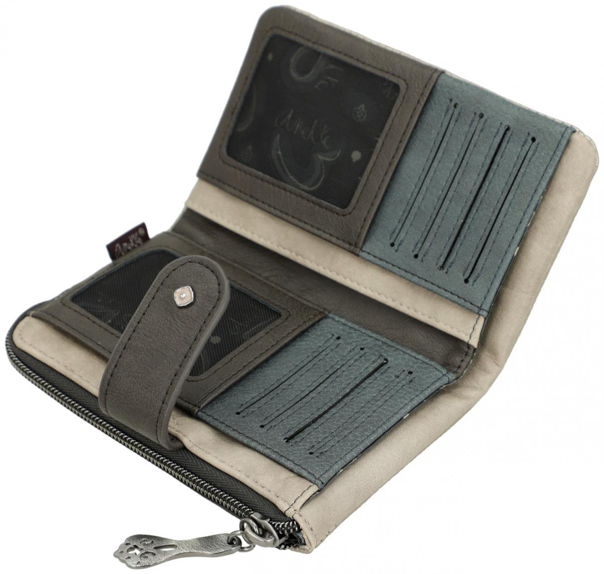 Anekke Real Wallet flexibel Glitzer beige taupe