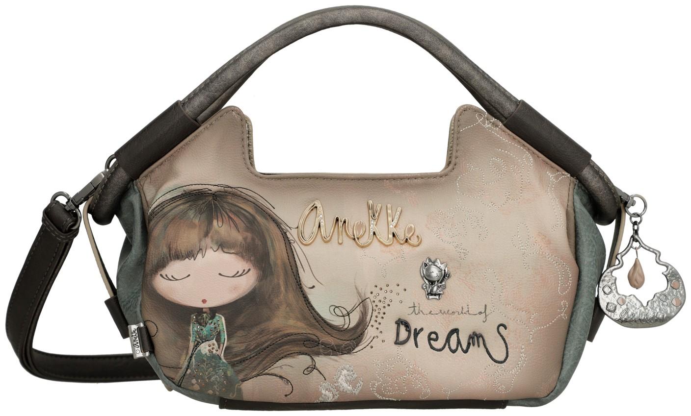 Anekke Real raffinierte Kurzgrifftasche beige bunt Glitzersteine