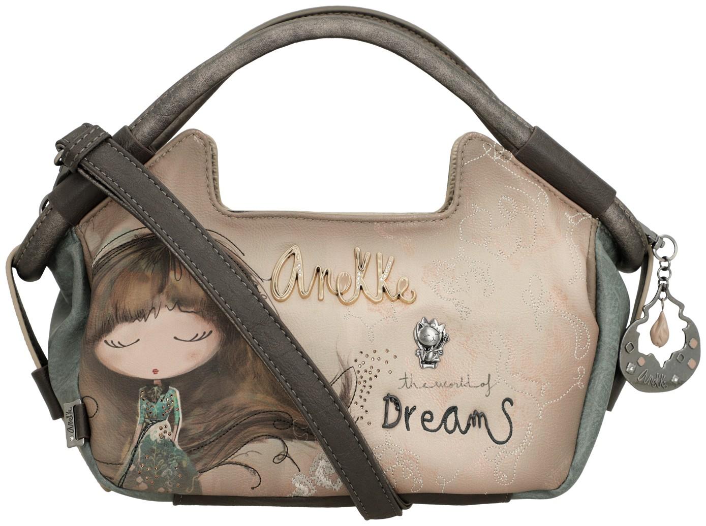 Anekke Real raffinierte Kurzgrifftasche beige bunt Glitzersteine