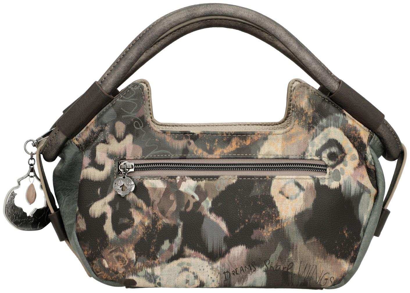 Anekke Real raffinierte Kurzgrifftasche beige bunt Glitzersteine