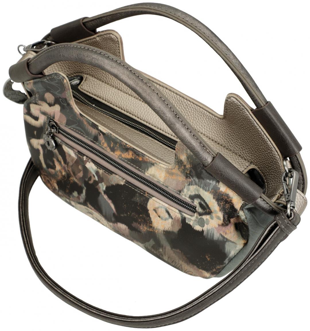 Anekke Real raffinierte Kurzgrifftasche beige bunt Glitzersteine
