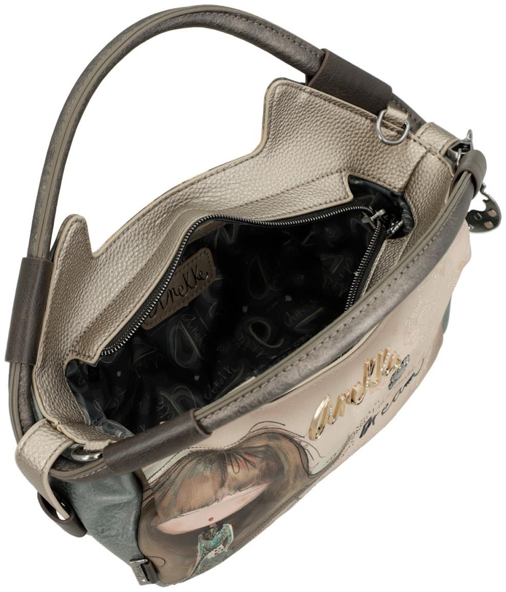 Anekke Real raffinierte Kurzgrifftasche beige bunt Glitzersteine