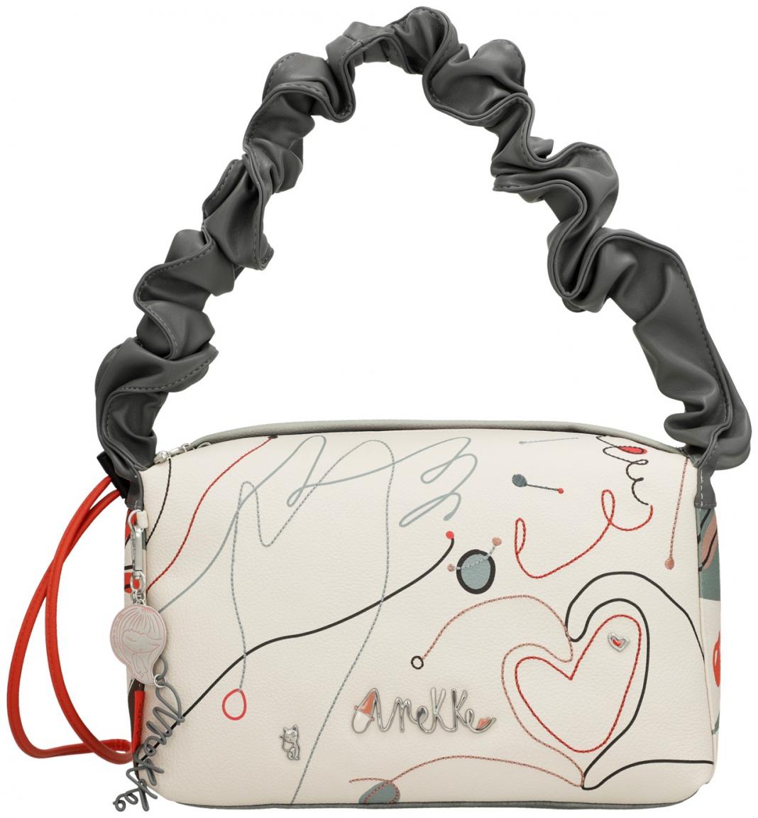 Anekke Schultertasche Alma Ole beige Joan Miro Ziernähte 